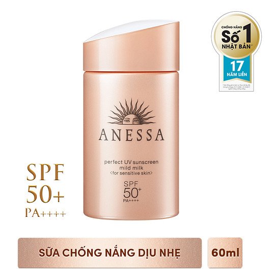 [Hàng nhập khẩu] Sữa Chống Nắng Anessa Cho Da Nhạy Cảm Perfect UV Mild Milk