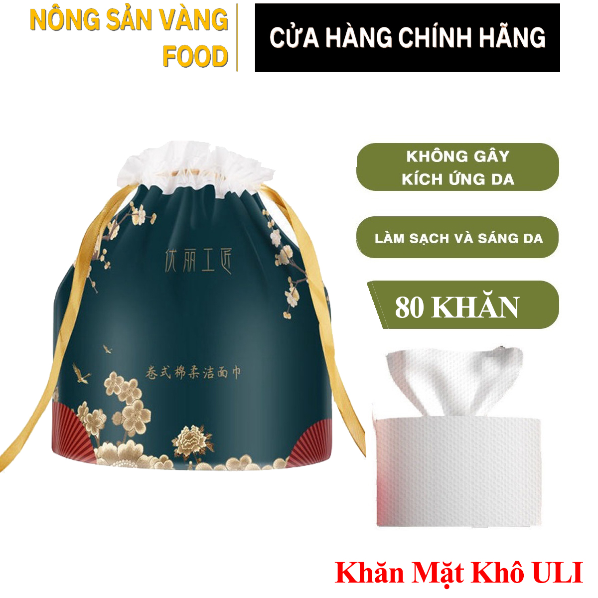 Khăn cuộn lau mặt khô, lau ướt, tẩy trang uli 80 miếng