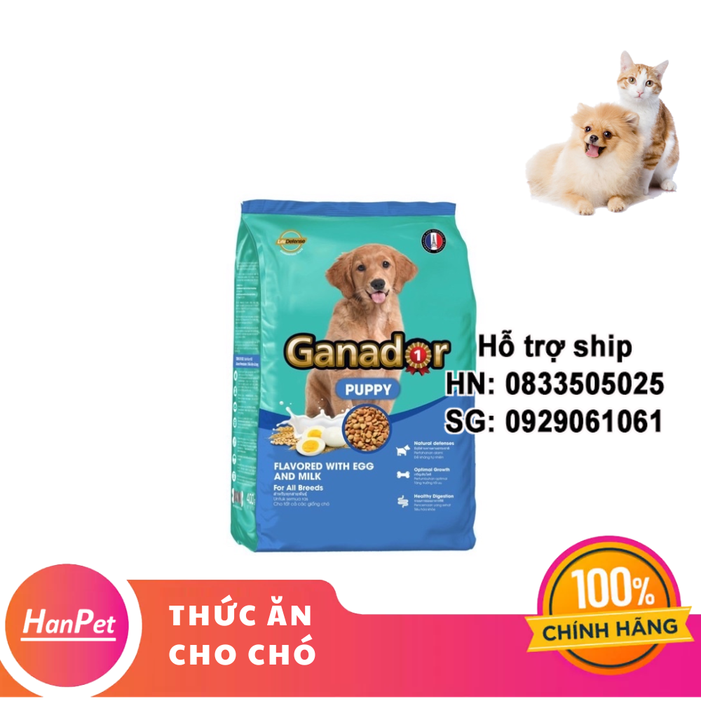 Hanpet - Thức ăn cho chó nhỏ hương vị trứng và sữa Ganador puppy Flavored With Egg And Milk - Gói 400g