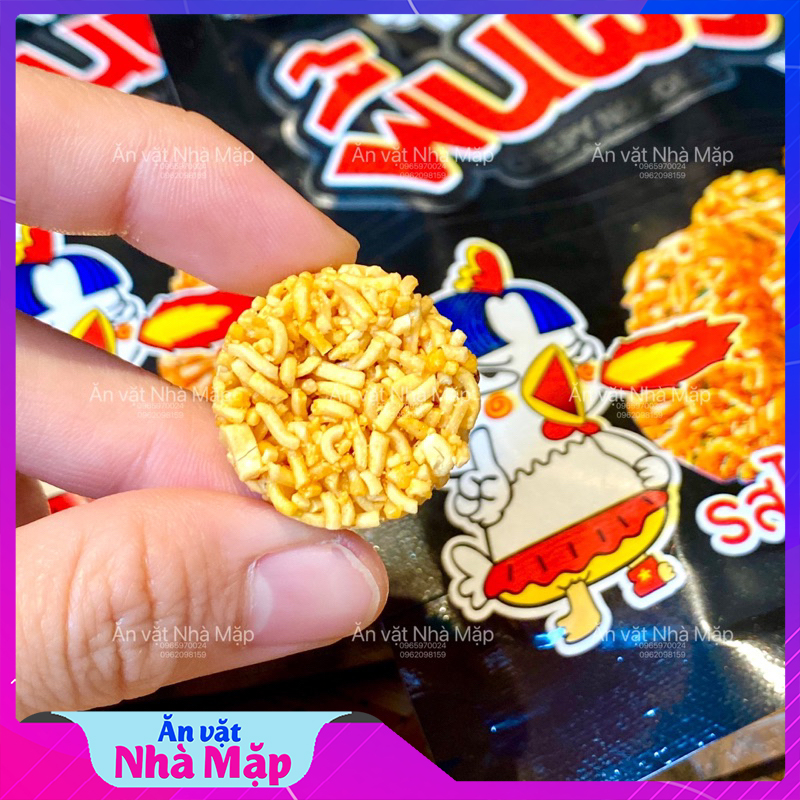 Snack Mì Viên Thái Lan Vị Gà Cay Cripsy Noodles túi zip đen