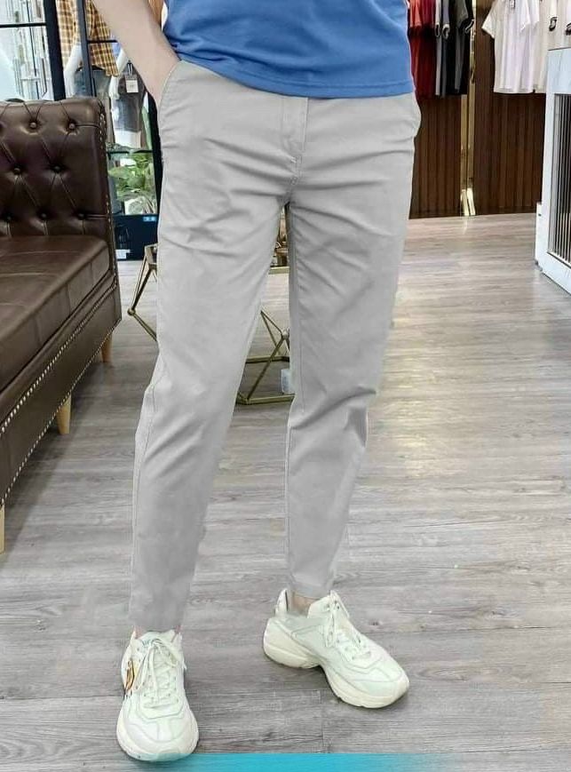 Quần kaki nam hàn quốc ống suông - quần kaki nam trơn bazic chất vải mềm mại không nhăn xù - mẫu mới xám store92