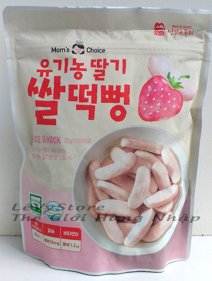 Bánh gạo hữu cơ Mom’s Choice Hàn quốc cho bé Vị Dâu 25g - LeVyStore - TheGioiHangNhap
