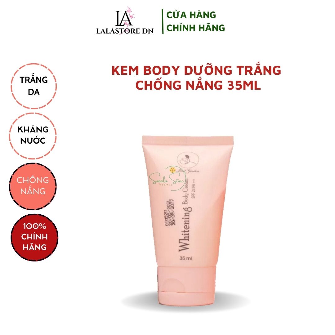 (MẪU DÙNG THỬ) Kem dưỡng trắng da body men bia MiniGarden Whitening Body Cream SPF 25 PA ++ 35ML dưỡng trắng da chống nắng kháng nước không trôi đi biển đi bơi vô tư  LALASTORE