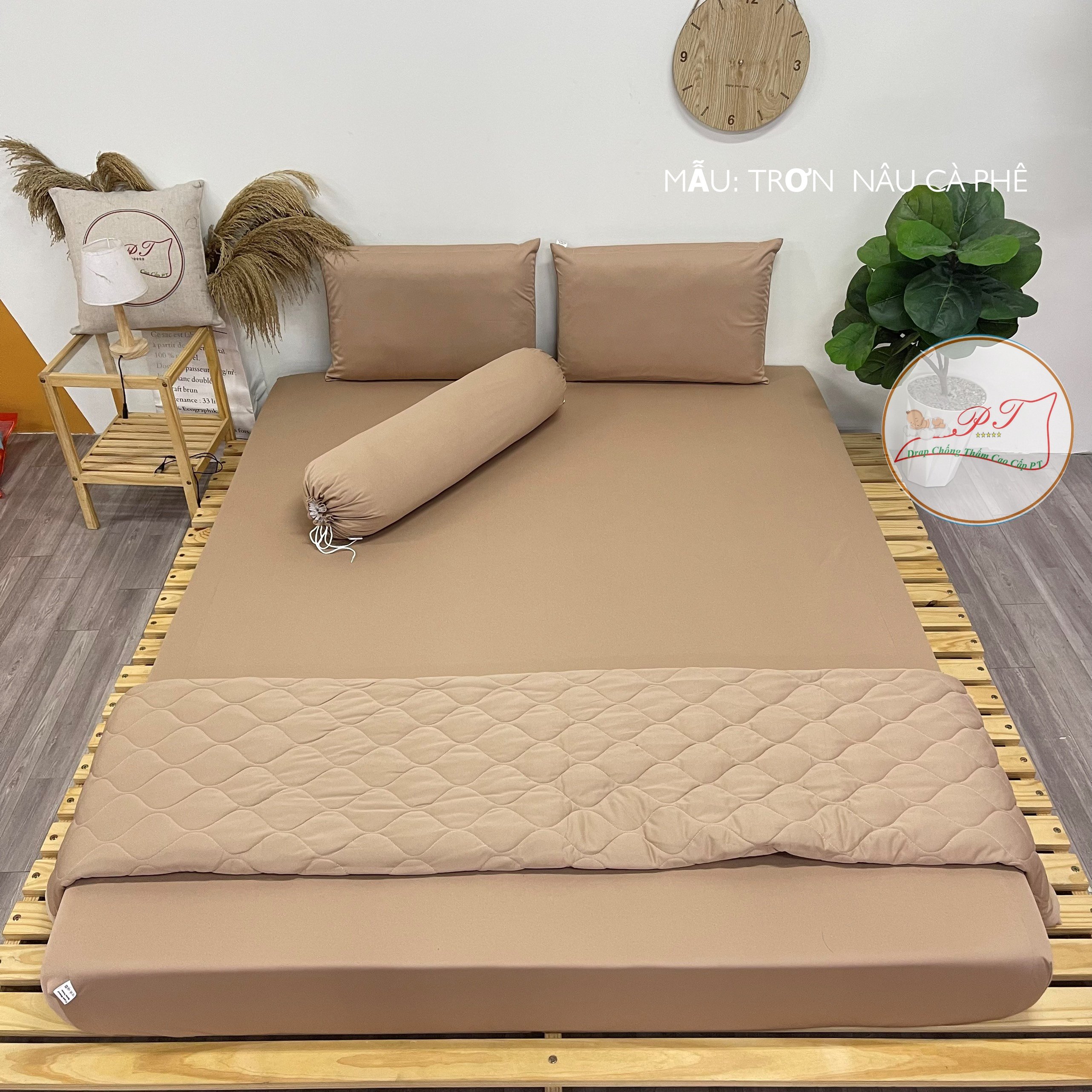 Ga chống thấm cao cấp pt mẫu họa tiết trơn cà phê