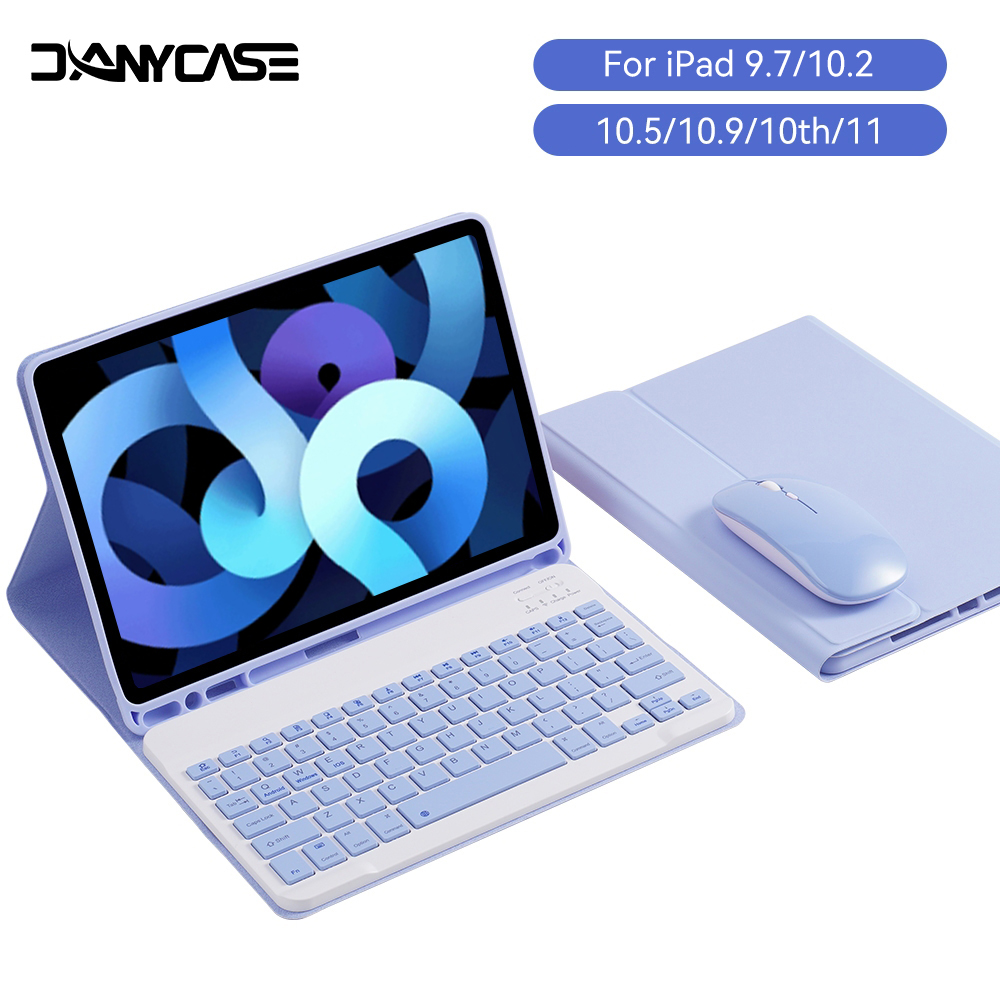 DANYCASE iPad Keyboard Case For iPad Pro 11 M4 Pro 13,Air 4 Air 5 10.9,2024 Air 11 13 M2 M3,Pro 12.9 4/5/6th,iPad 7/8/9th 10.2,10th 11th A16,Air 3 Pro 10.5 5/6th,Air 1/2 Pro 9.7 Tablet Keyboard Cover