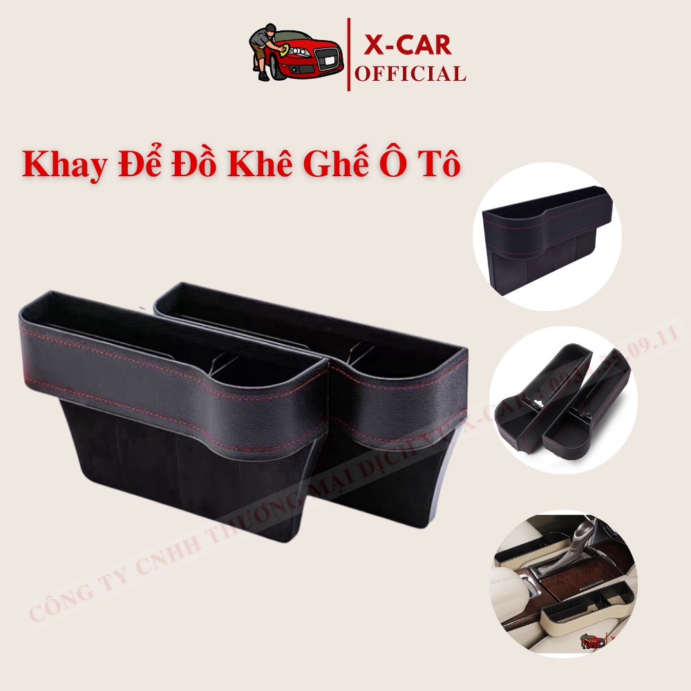 Khay để đồ khe ghế lái - phụ cho ô tô da PU sang trọng- 1 Chiếc