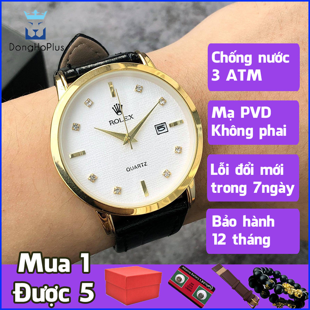 ĐỒNG HỒ NAM dây da 1 lịch máy mỏng chống xước, chống nước tốt + tặng vòng tặng 2 pin phụ trong hôm nay