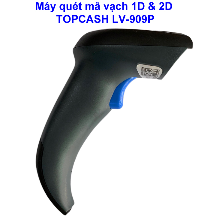 Máy quét mã vạch / đọc mã vạch 1D & 2D cầm tạy tốc độ cao dùng cho siêu thị, shop, nhà thuốc, xưởng sản xuất... Topcash LV-909P