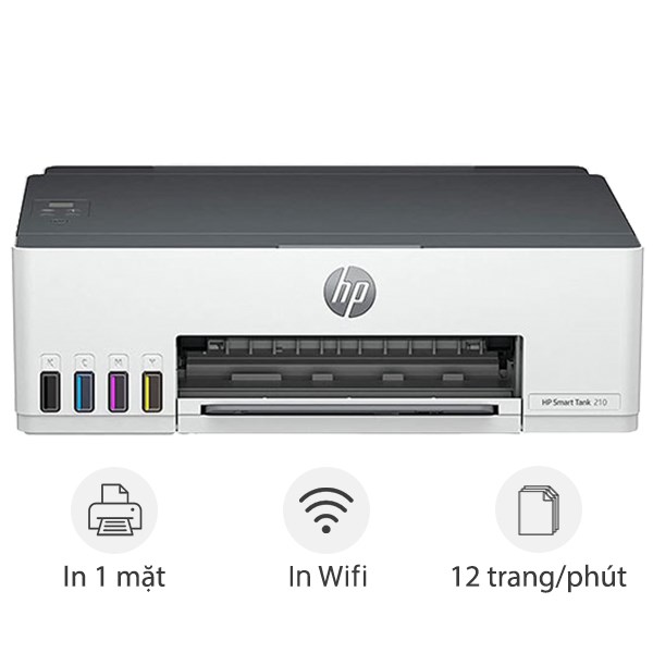 Máy in phun màu HP Smart Tank 210 (3D4L3A) Wireless - In qua thiết bị di động - Hàng Chính Hãng