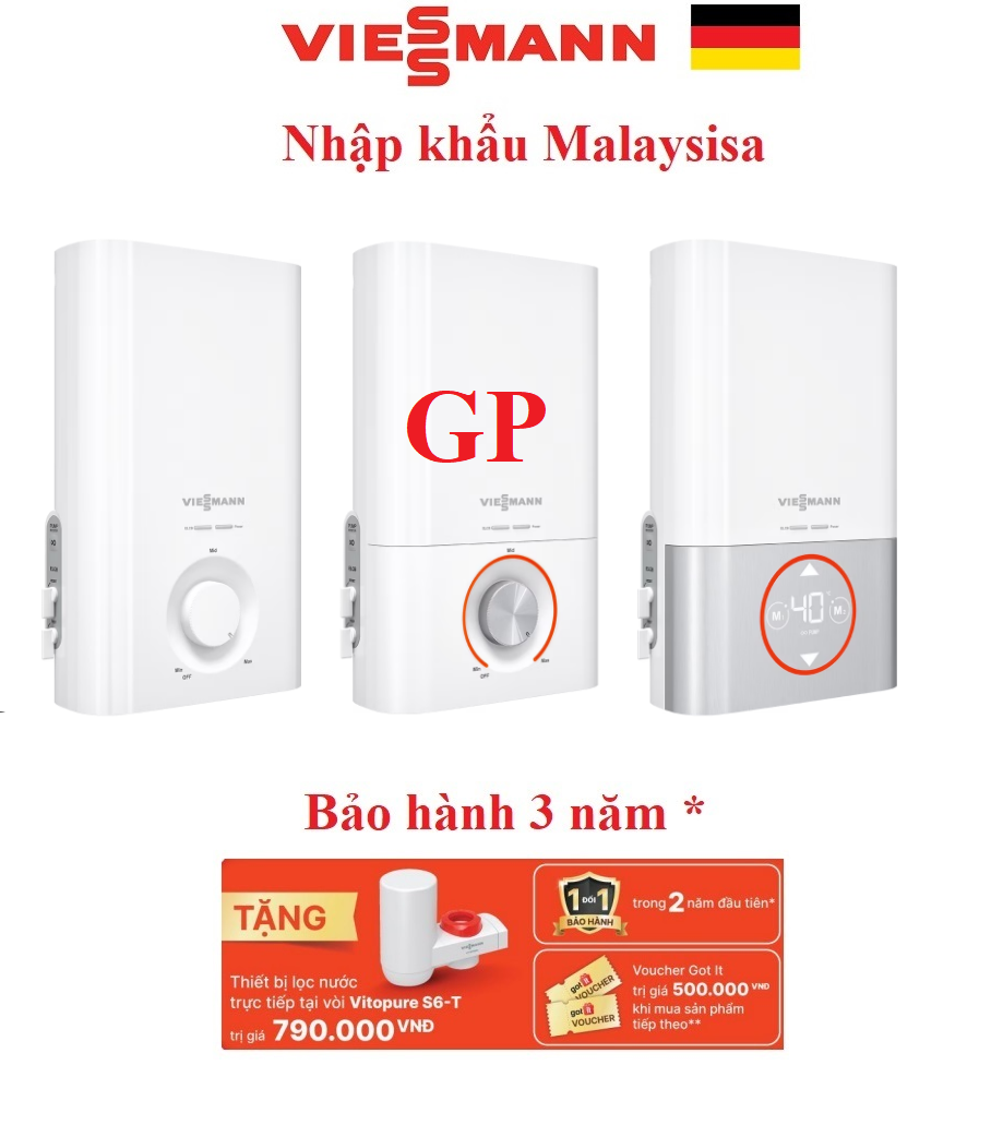 Máy nước nóng trực tiếp có bơm, không bơm Viessmann Classic/Premium/Deluxe, Thương hiệu ĐỨC