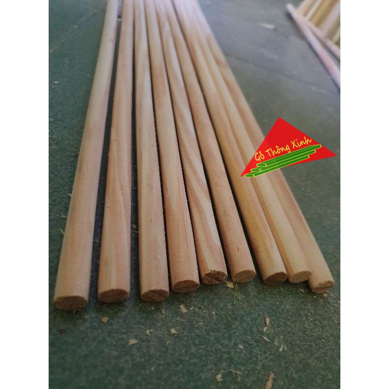 Bó 5 thanh gỗ thông tròn phi 1cm dài 50cm dùng trang trí làm decorde macrame chế đồ