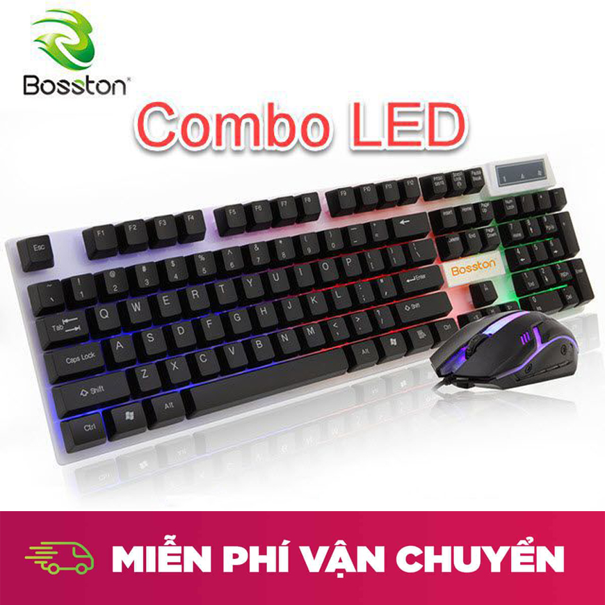 [HCM]Bàn phím cơ Logitech  Bàn phím cơ giá rẻ - Combo chuột bàn phím Logitech - COMBO Chuột phím Bosston 8310 LED 7 MÀU giá rẻ siêu phẩm dành cho Game Thủ