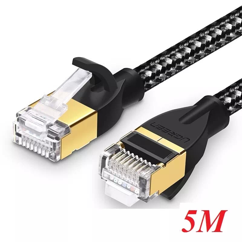 Ugreen 50354 5m màu đen cáp mạng lan cat6 bọc lưới cao cấp nw117
