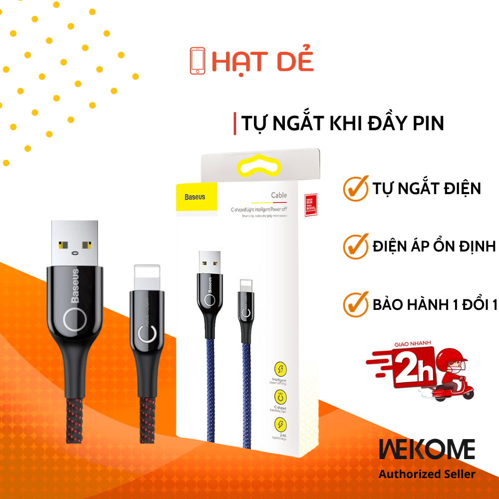 Cáp Tự Ngắt Chính Hãng Baseus cho iPhone Lightning CALCD