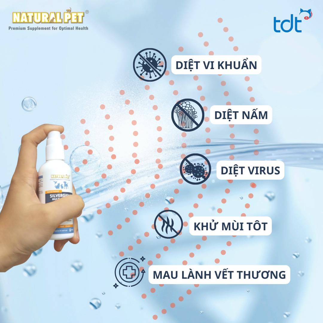 XỊT NANO SILVER LÀM LÀNH VẾT THƯƠNG CHO THÚ CƯNG