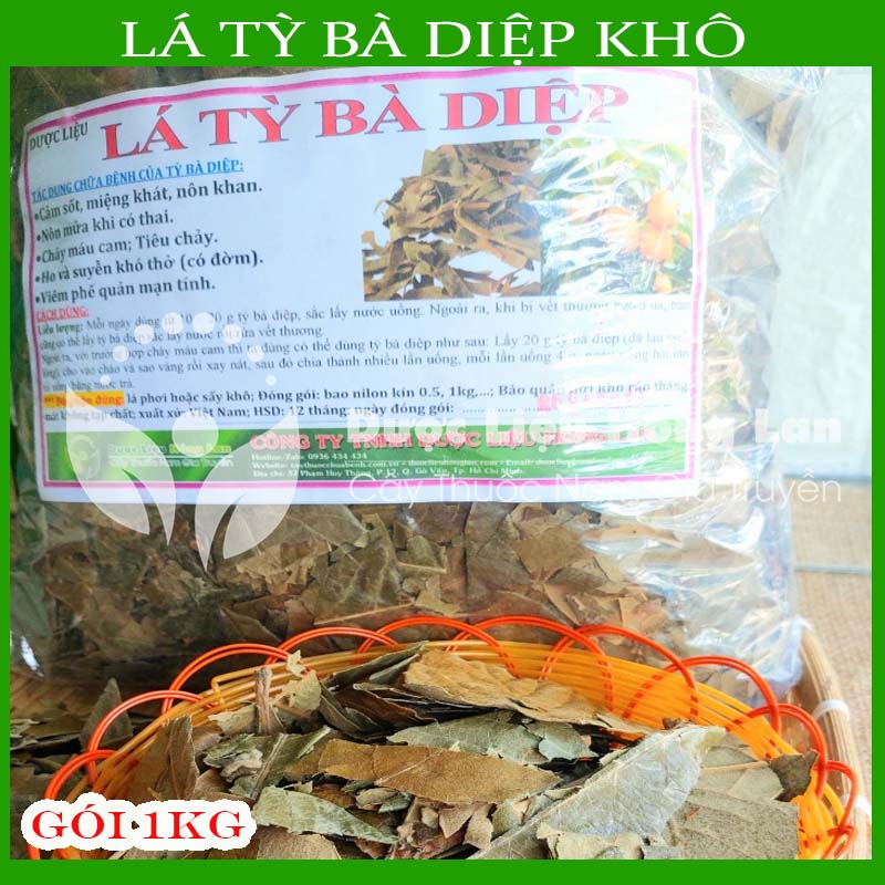 Lá tỳ bà diệp khô đóng gói 1kg - hàng công ty loại 1