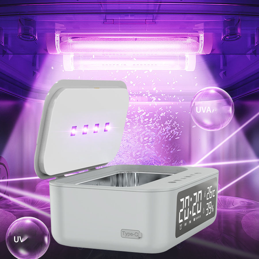 Hộp đánh bóng đồ trang sức bằng sóng âm và khử trùng bằng UV công nghệ SIENEMS của Đức cao cấp, Hộp tẩy rửa đồ trang sức vàng và bạc tần số cao