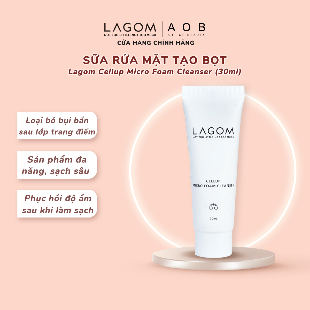 Sữa Rửa Mặt Tạo Bọt Lagom Cellup Micro Foam Cleanser (30ml) - HSD: 20/10/2022