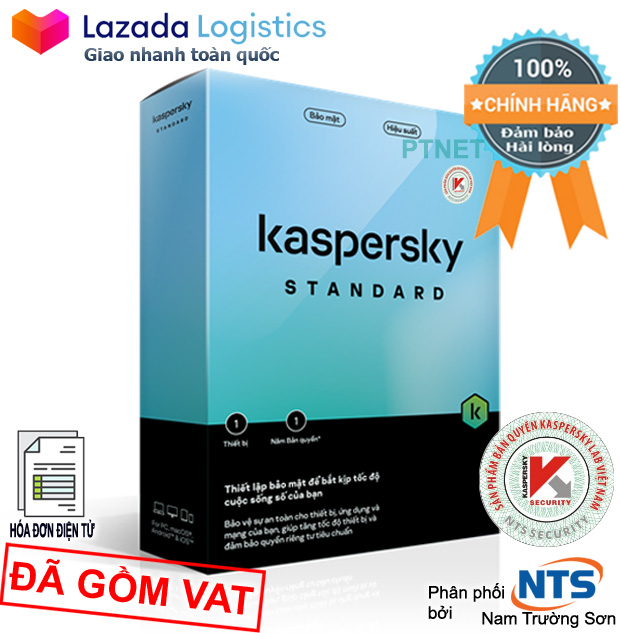 Phần mềm Kaspersky AntiVirus/Standard 1PC box phân phối bởi Nam Trường Sơn, bảo mật thiết yếu cho 1 máy tính (Hộp mới)