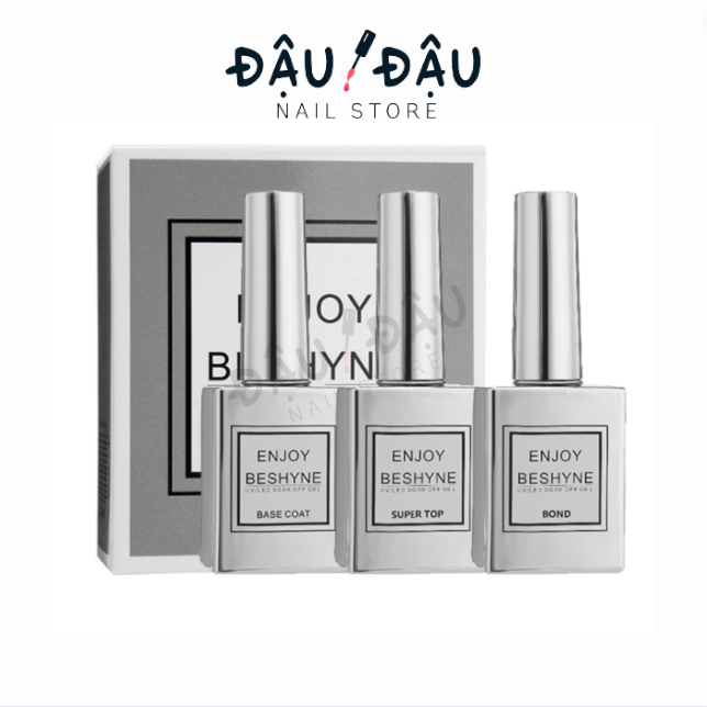 Sơn base top Enjoy Beshyne chính hãng rất bóng và bền - bộ sơn gel liên kết chất lượng cao