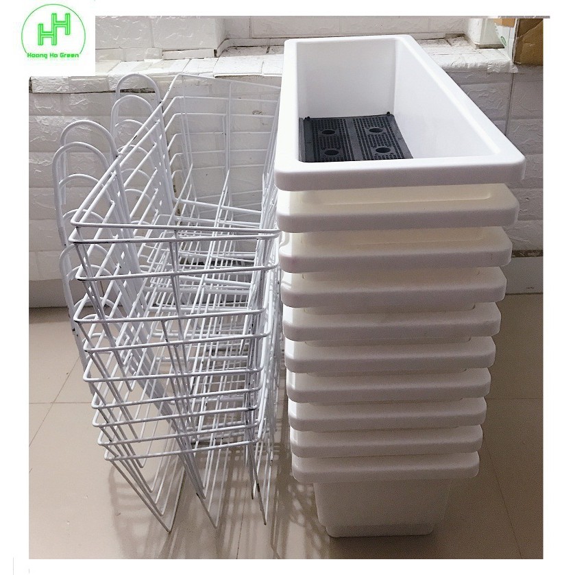 Combo 5 chậu trồng hoa ban công, trồng rau dài 48cm rộng 20cm