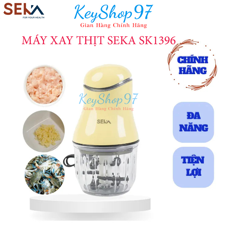 Máy xay cầm tay Seka, Máy xay thịt, xay sinh tố, xay tỏi ớt Seka SK1396 cối thủy tinh dày, an toàn và dễ dàng vệ sinh khi sử dụng – Bảo hành 12 tháng
