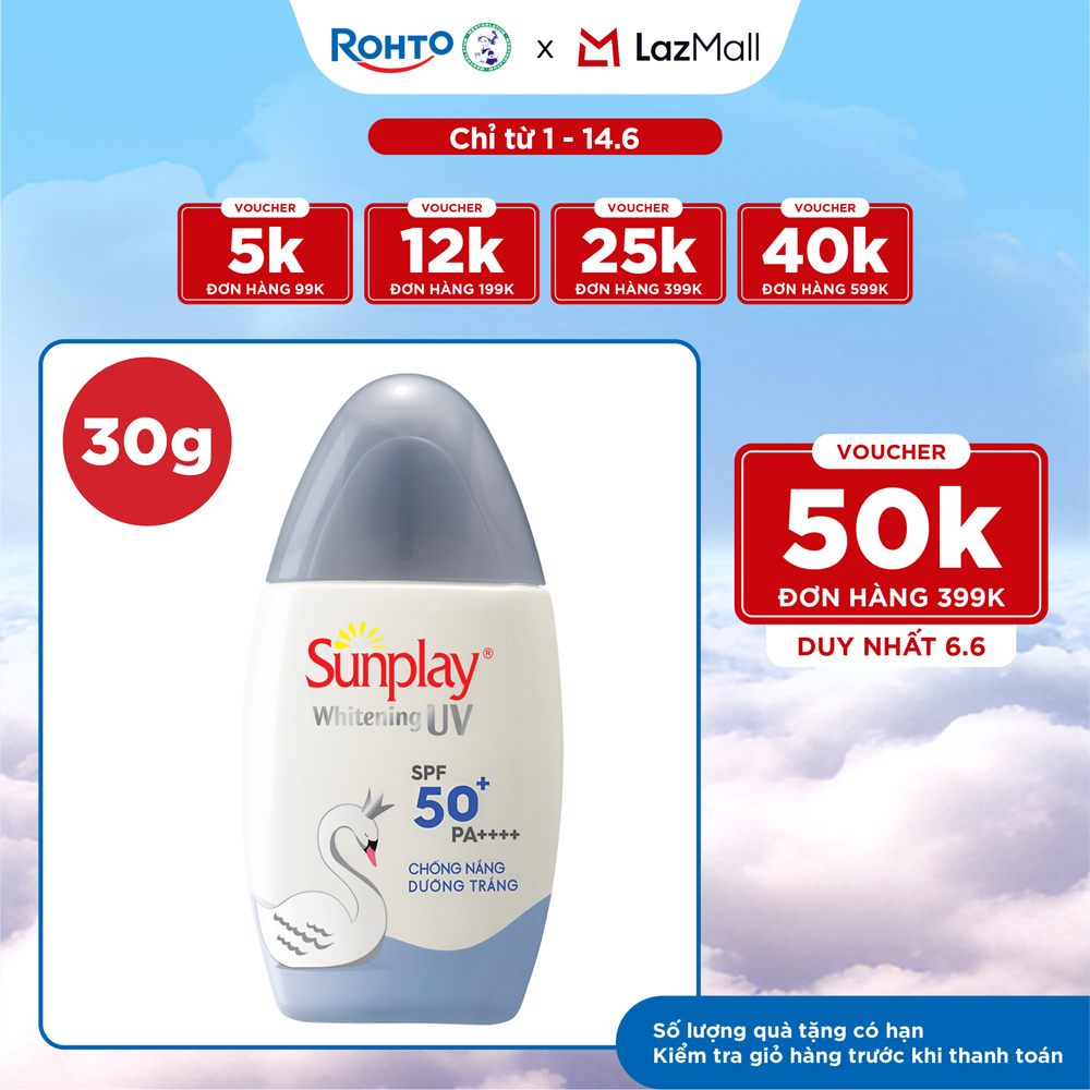 Kem chống nắng Sunplay dưỡng trắng da, dạng sữa Sunplay Whitening UV SPF 50, PA++++ 30g