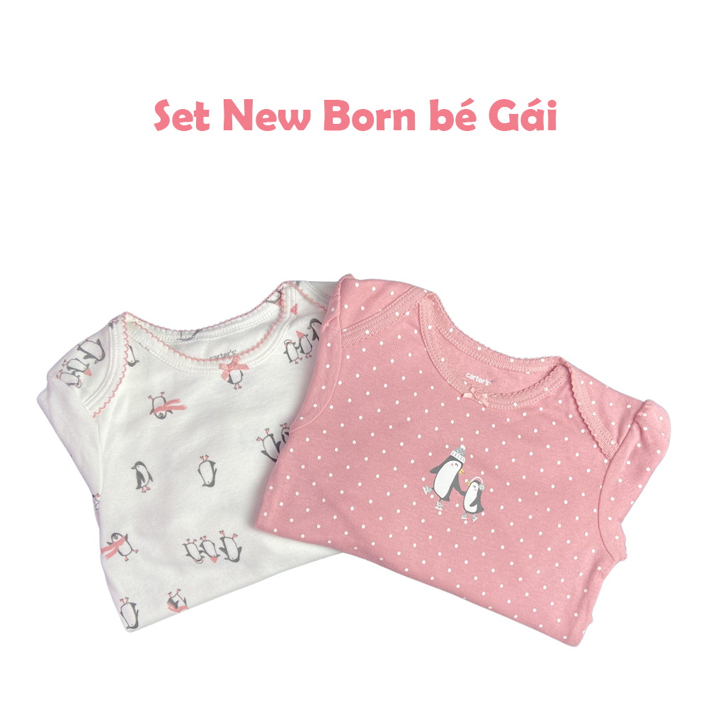Bộ jumpsuit, bodysuit Carter's cho bé sơ sinh, bé trai và bé gái dài tay từ 0 - 24 tháng chất liệu cotton đã được xử lý