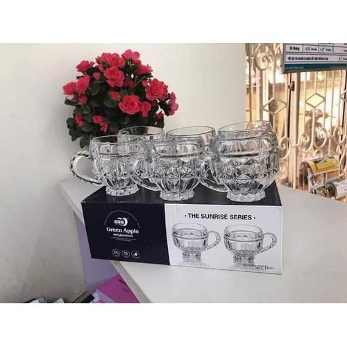Hộp 6 Cốc Thủy Tinh Có Quai
