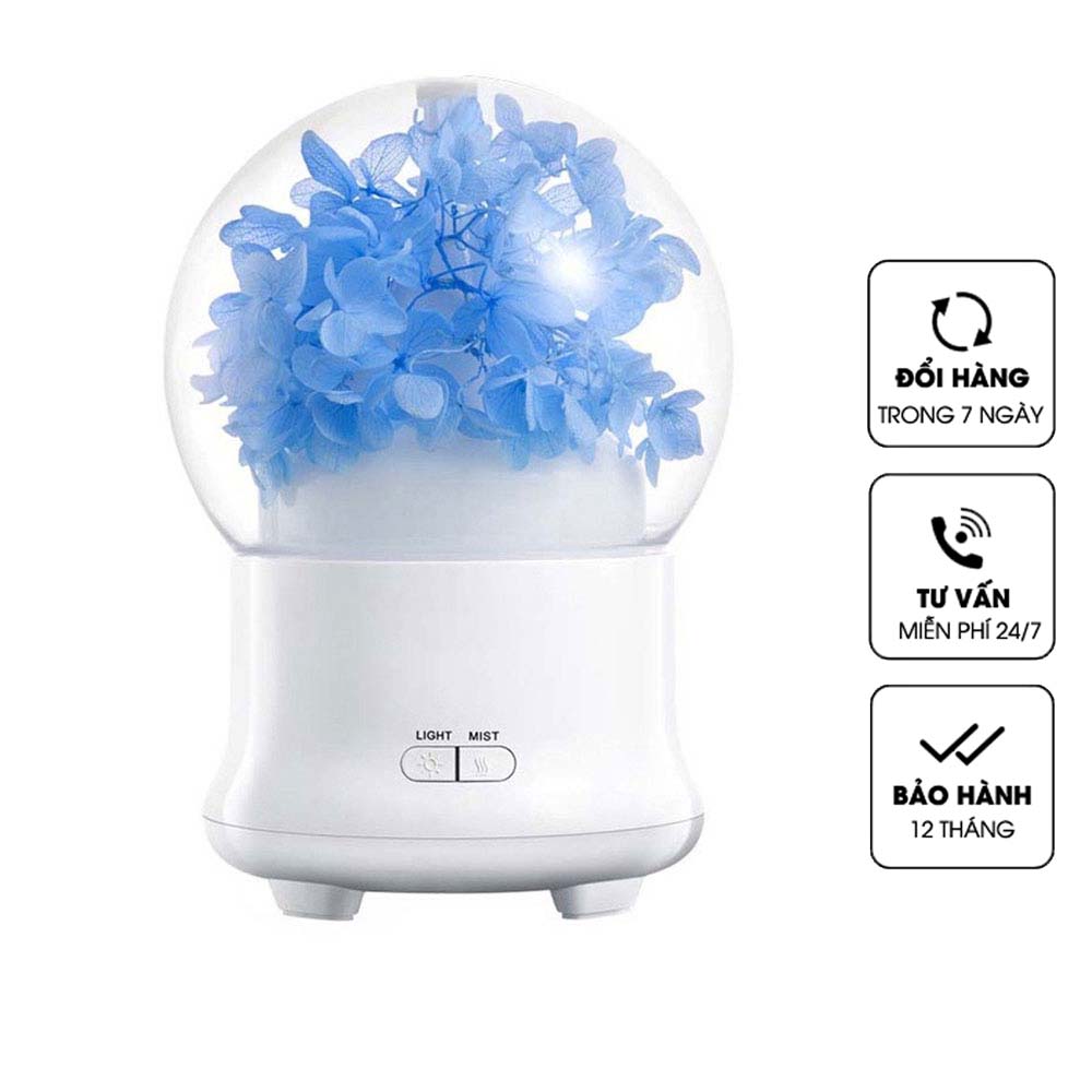 Máy xông tinh dầu Kobi Cẩm Tú Cầu tặng chai tinh dầu Cam ngọt Kobi nguyên chất 5ml, hàng chính hãng