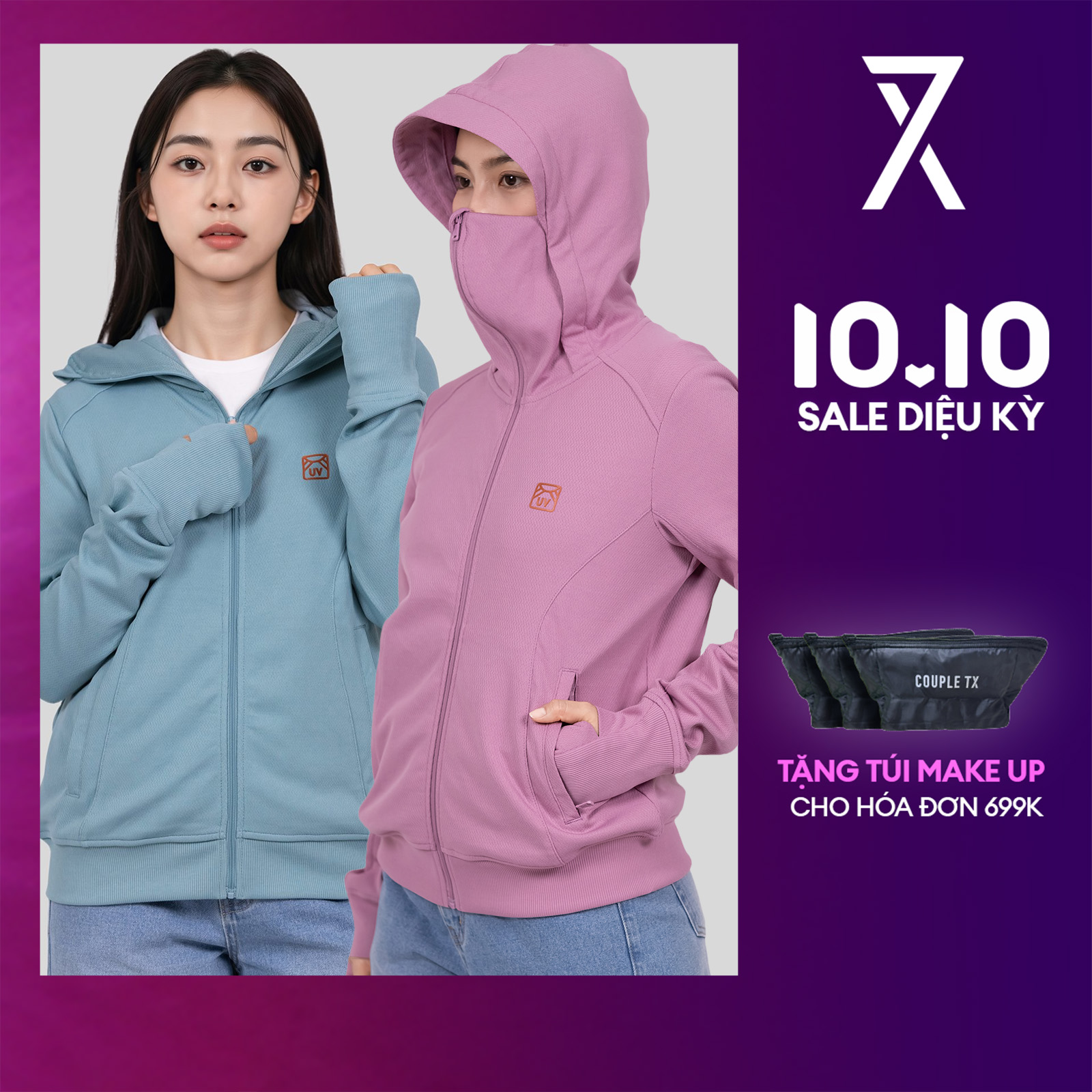 Áo Khoác Ninja Chống Nắng Nữ Couple TX Thun ANTI UV Thun Co Giãn Form Regular WOK 2071