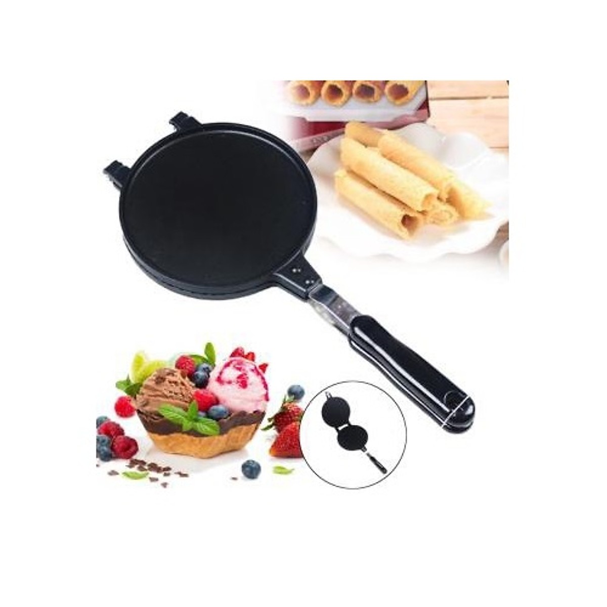 Khuôn nướng bánh kẹp cuốn - bánh ốc quế