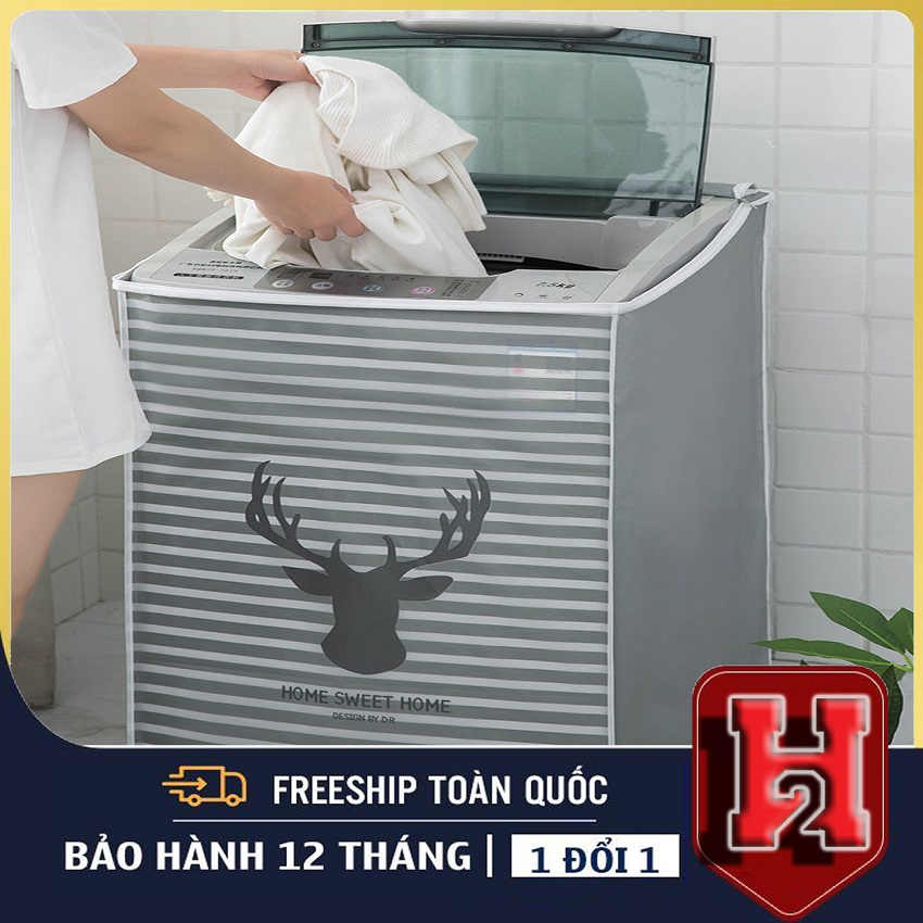 Vỏ Bọc, Áo Trùm Máy Giặt Lồng Đứng ( Cửa Trên), vải bền đẹp, chống nước, phù hợp 6kh- 11kg, in hình dễ thương