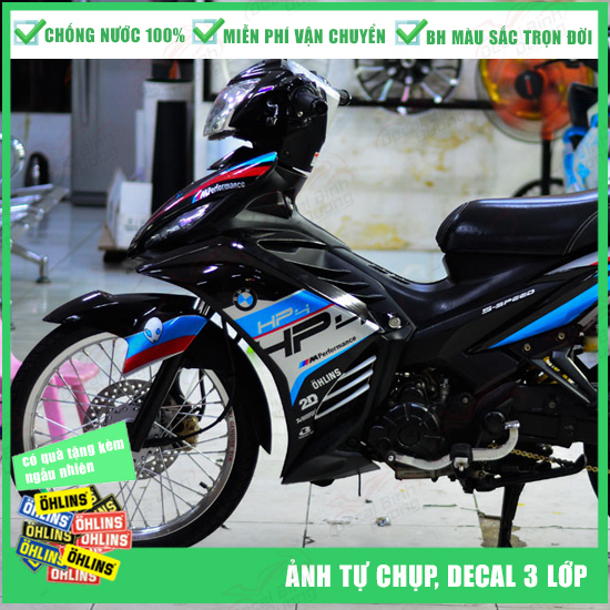 [HÌNH TỰ CHỤP] Tem Xe Exciter 135  🚲 Decal Exciter 135🚲 Tem rời Xe Exciter 135 Xanh Đen🚲Có Thể Làm Tem Trùm