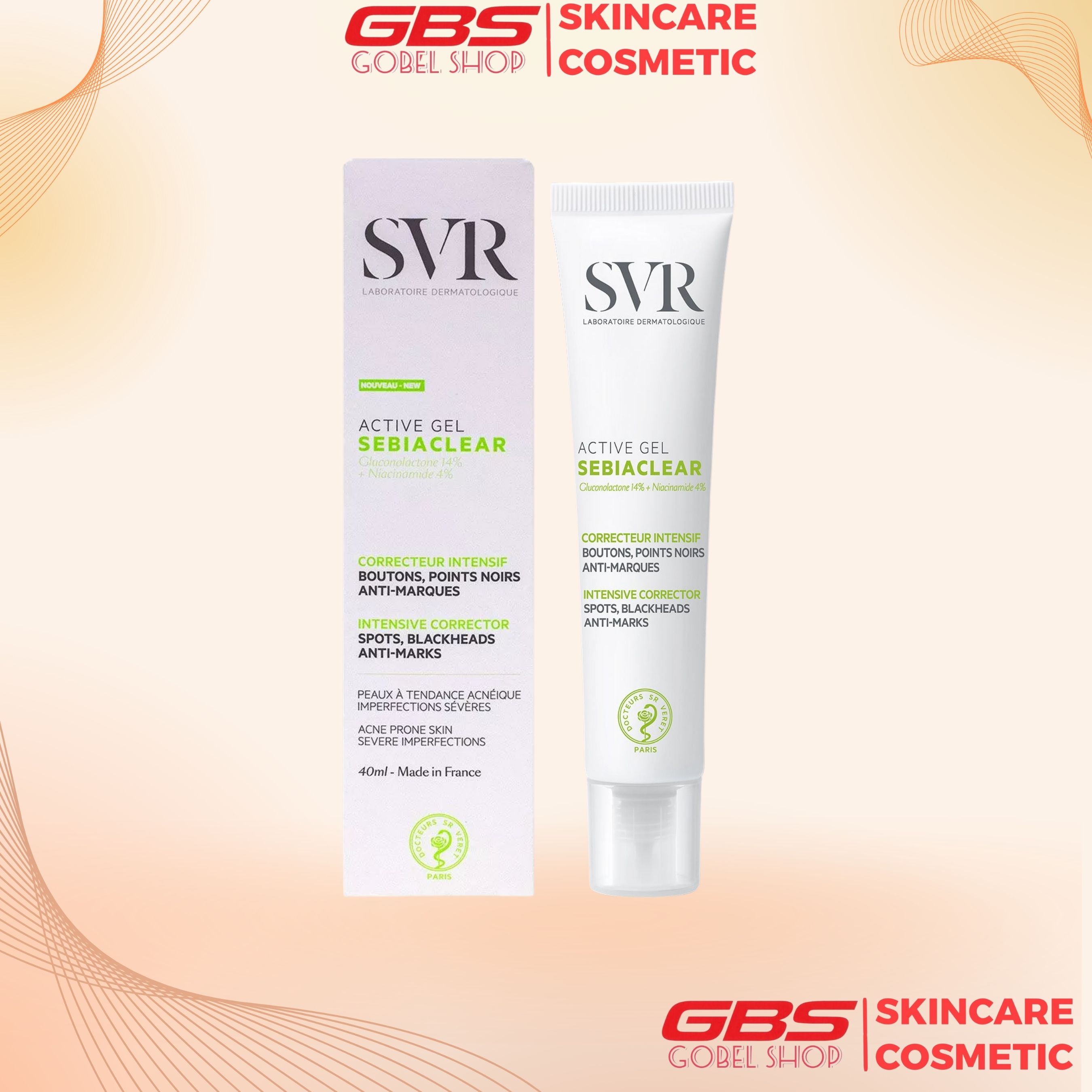 Kem Dưỡng Làm Giảm Mụn & Dầu Nhờn SVR Sebiaclear Active 40ml