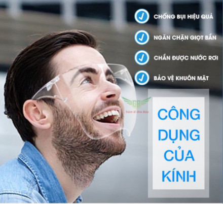 Kính Chống Giọt Bắn Phòng Dịch FACE SHiIELD - Kính Bảo Hộ, Chống Bụi Đi Đường