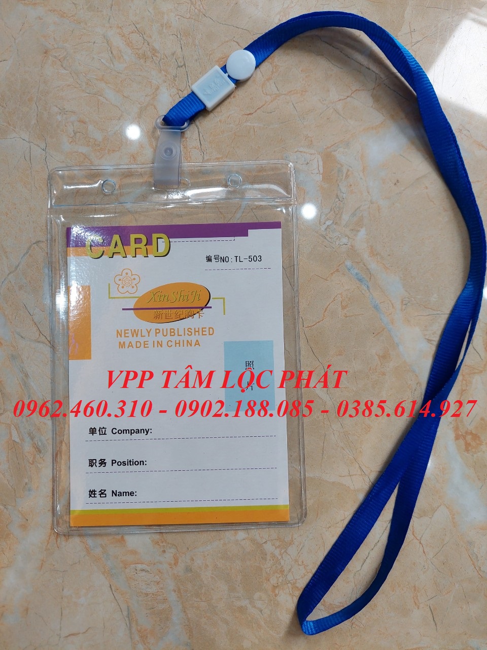 20 bộ thẻ đeo nhân viên 503 + dây đeo thẻ lụa móc nhựa