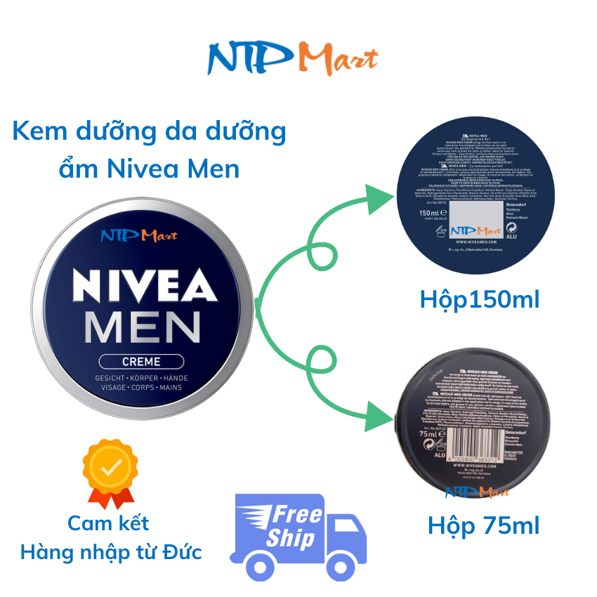 [HCM]Kem dưỡng da Nivea Men dành cho nam nhập từ Đức dung tích 75ml, 150ml