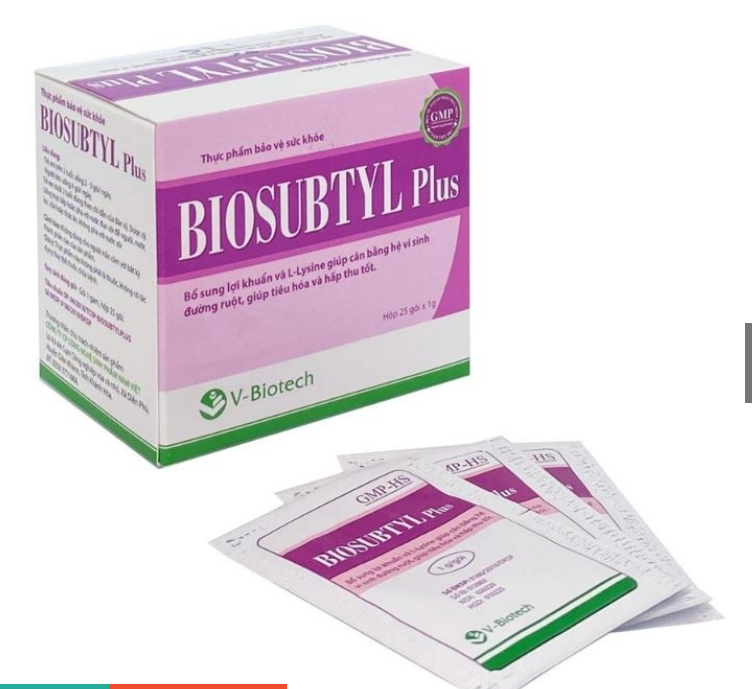 Biosubtyl plus cân bằng vi khuẩn đường ruột, giúp hấp thụ và tiêu hóa tốt hơn, bổ sung vi khuẩn có lợi mi vi