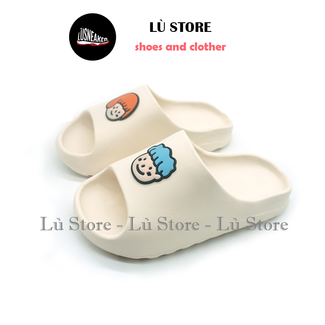 Dép đi trong nhà [Lù Store ] Dép bánh mì hình chibi dễ thương 3 màu đen cam kem size từ 36-40