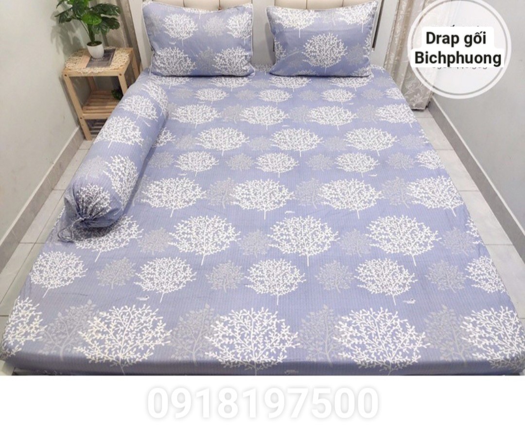 Bộ Drap Cotton Thắng Lợi chuẩn logo trên vải