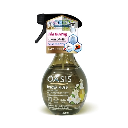 Xịt vải khử mùi & Ngăn ngừa vi khuẩn trên vải Oasis Jasmine tea & Freesia
