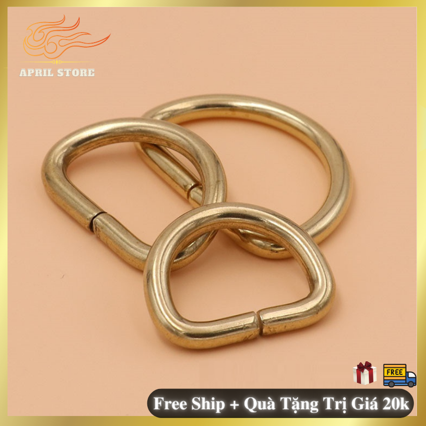 ️🏆️🏆️ khoen móc khóa chữ d cạnhtròn - đồng nguyên chất - ring phụ kiện edc - độ dày 3 mm- 3 size đường kinh