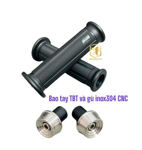 Bao tay TBT kèm gù INOX304 mẫu THÁI lõm V3 gắn xe máy Sirius Wave Dream Exciter Winner Sonic Satria Airblade SH....
