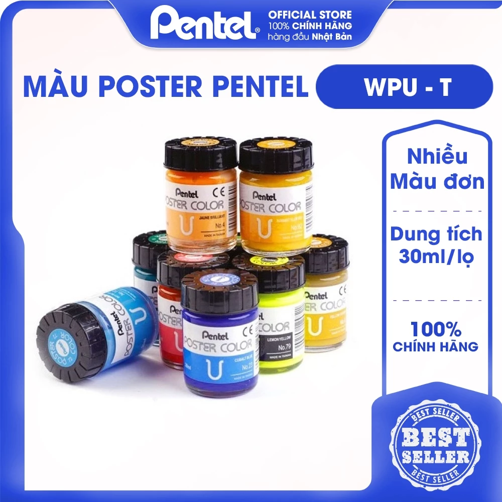   Bán Lọ Lẻ Theo Màu Bạn Chọn  Màu Vẽ Poster Nhật Bản Pentel WPU Gốc Nước Vẽ Trên Mọi Chất Liệu Vải Gỗ Nhựa Sứ Bền Lâu Phai Cam Kết Hàng Chính Hãng 