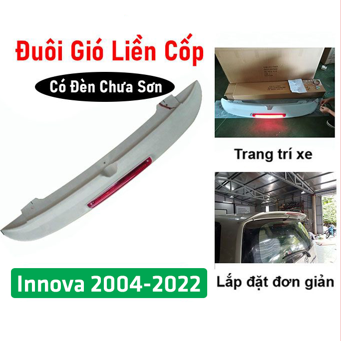 Đuôi gió sau xe ô tô liền cốp toyota innova - hàng mộc chưa sơn
