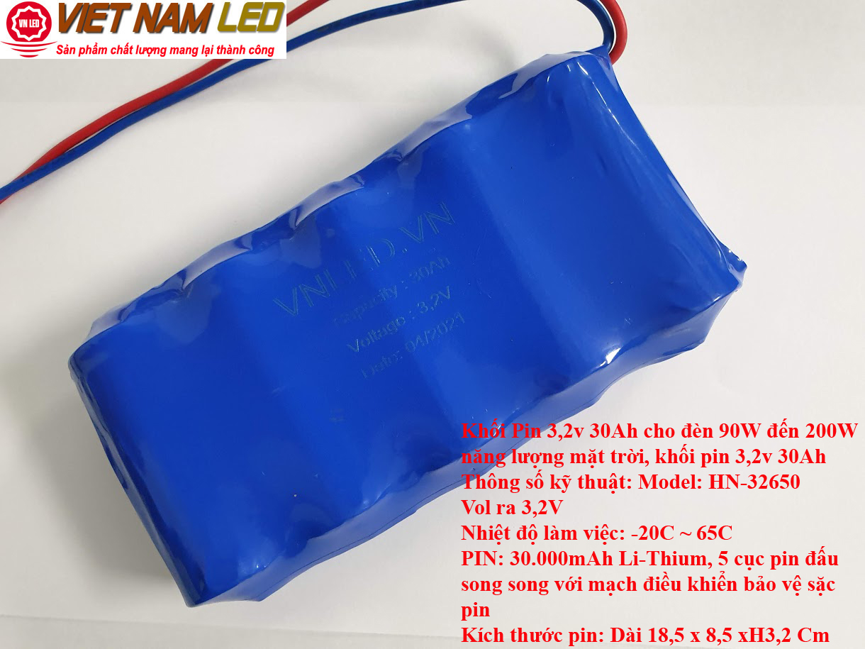 Khối pin sạc lithium 3,2v 30ah - 36ah - 42ah - 48ah mạch bảo vệ pin- cho đèn 100w đến 400w năng lượng mặt trời