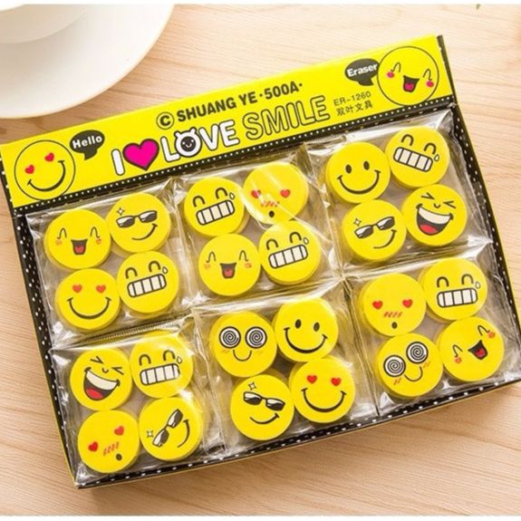 Combo 4 cục gôm tẩy hình mặt cười dễ thương