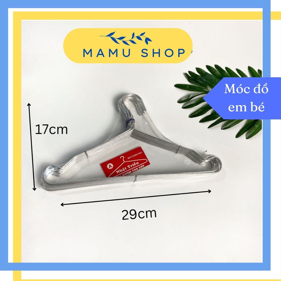 Móc treo quần áo trẻ em móc phơi đồ em bé nhôm 10 cái Mamu shop