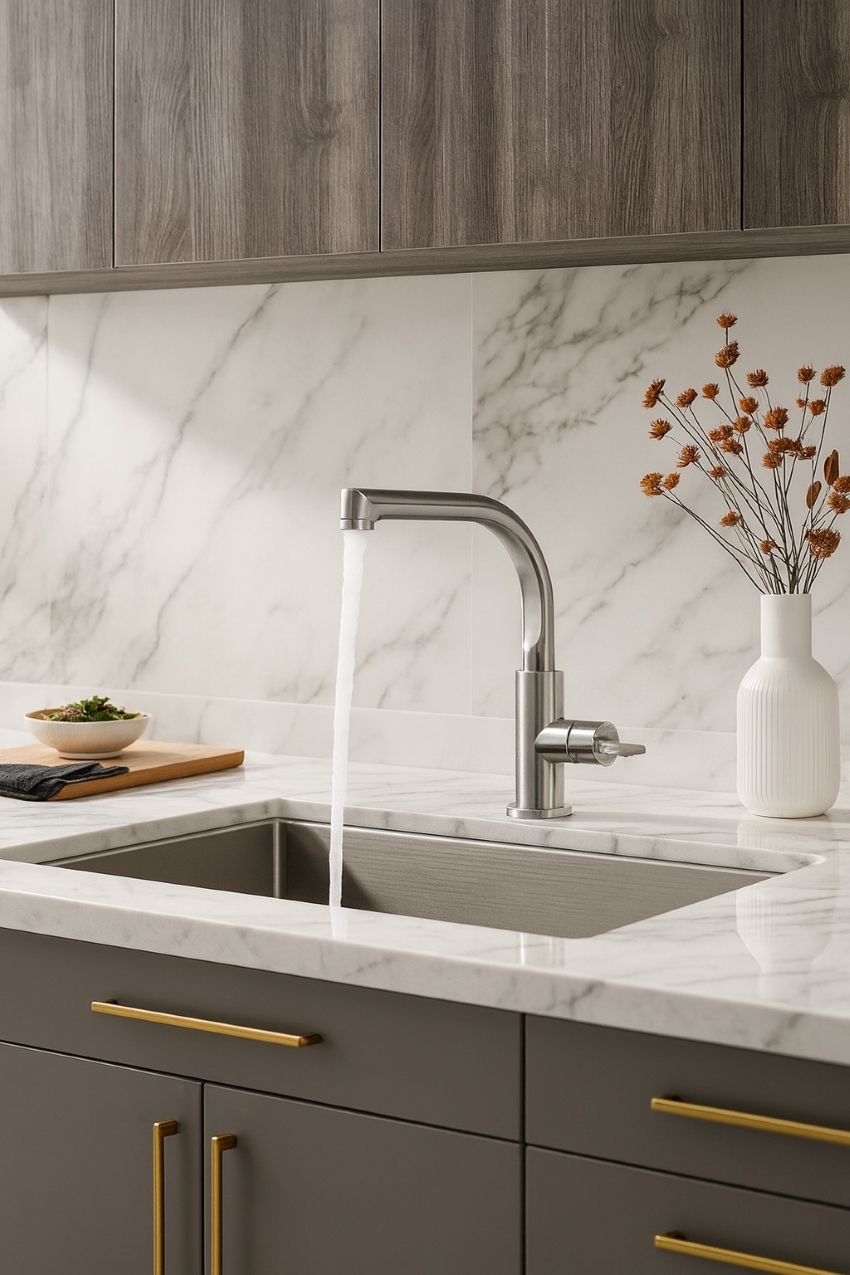 Vòi chậu rửa lạnh làm bằng inox 304 có thể dùng được cho chậu rửa mặt hoặc chậu rửa chén